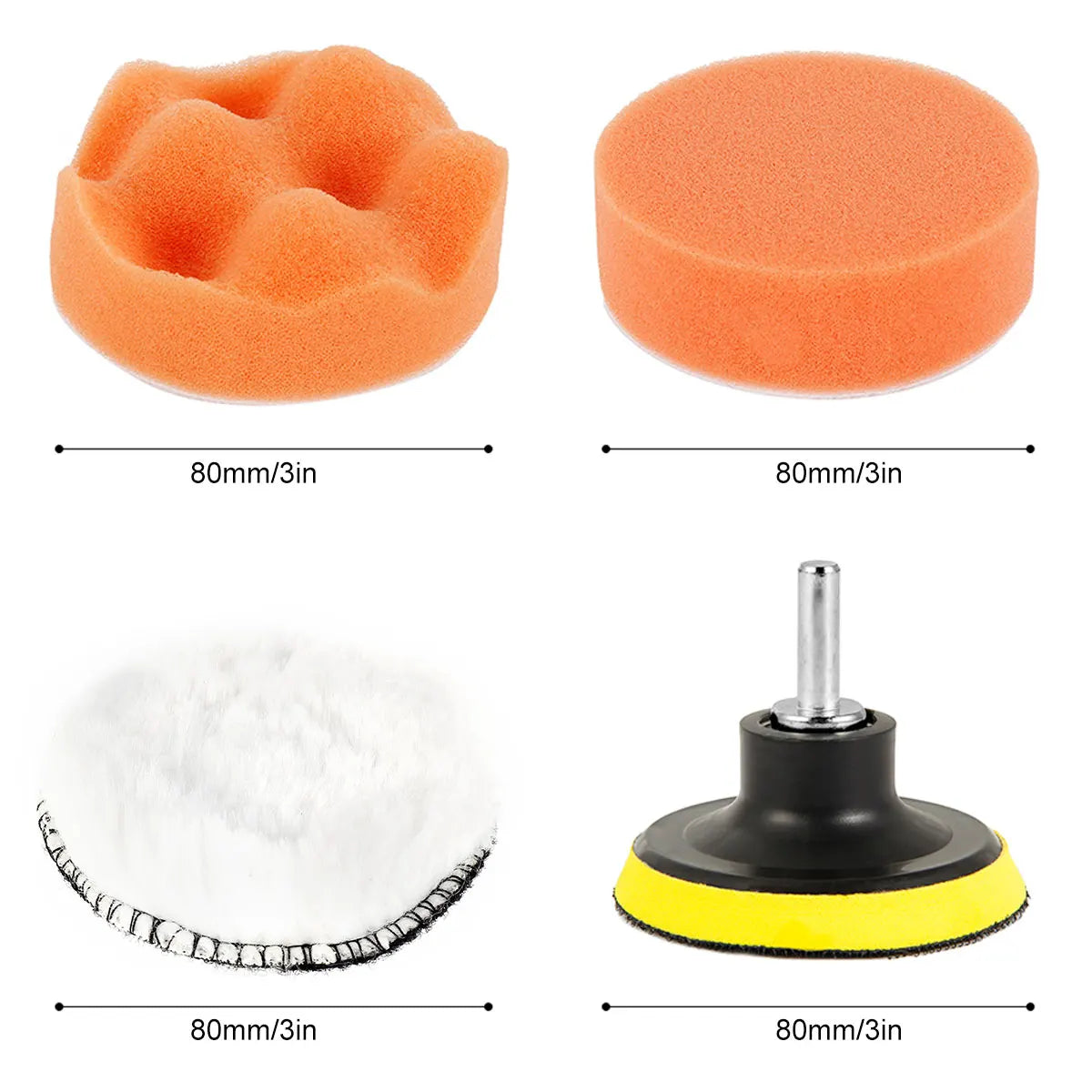 11-Pc 3" Car Polishing Buffing Pad Kit – Drill Attachment Car Polishing Kit Richie's