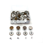 40 Pcs Replacement Jean Buttons Rivets Bulk Set – Iron Silver Clothing Buttons Set Richie's