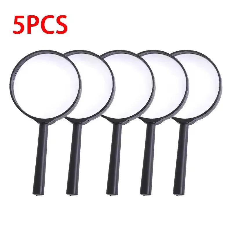 Handheld Reading Magnifying Glass with Plastic Handle Handheld Magnifying Glass Richie's 5pcs 60mm 3X