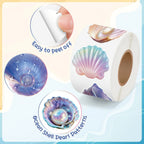 500/1000pcs Pearl Shell Doodle Roll Stickers – Sealing Labels Decorative Stickers Richie's