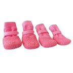 4-Pack Anti-Slip Waterproof Dog Shoes & Adjustable Pet Boots Dog Boots Richie's Pink-L