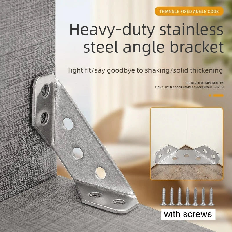 10-Set 90° Stainless Steel Corner Brackets with Screws for Furniture Corner Bracket Set Richie's