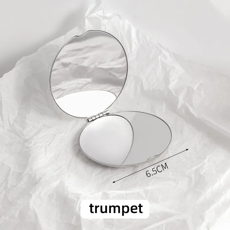 Foldable Double-Sided Pocket Makeup Mirror – Stainless Steel Compact Makeup Mirror Richie's Round trumpet