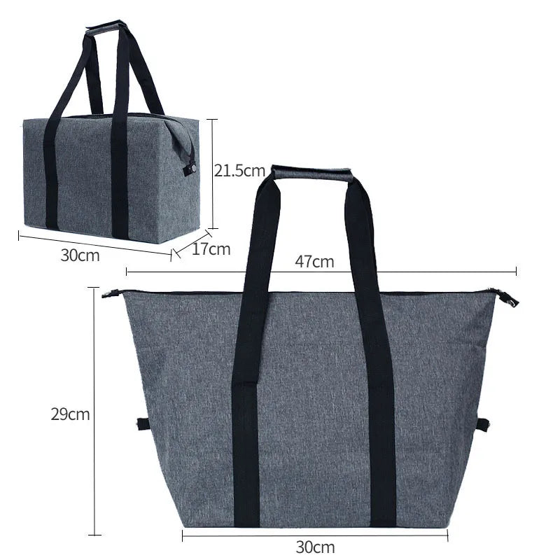 Folding Insulated Cooler Bag Large Capacity Picnic Tote Insulated Cooler Bag Richie's EVA-gray-S
