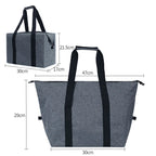 Folding Insulated Cooler Bag Large Capacity Picnic Tote Insulated Cooler Bag Richie's EVA-gray-S