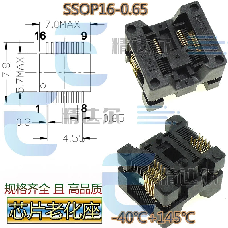 SOP TSSOP Programmer Adapter Socket 150–300MIL | Bare Socket IC Programmer Socket Richie's SSOP16-0.65