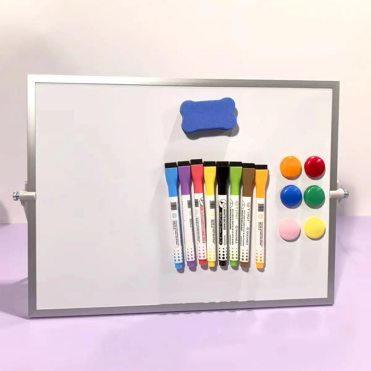 Desktop Whiteboard Set with Stand, 8 Markers, Eraser & Magnets Desktop Whiteboard Set Richie's
