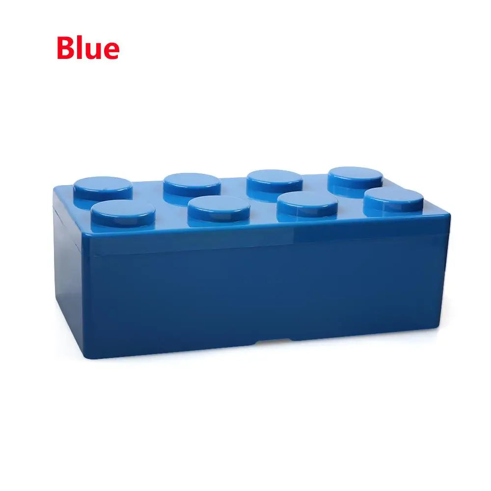 Building Block Desktop Storage Box – Stackable Plastic Organizer Desktop Storage Box Richie's blue-M-