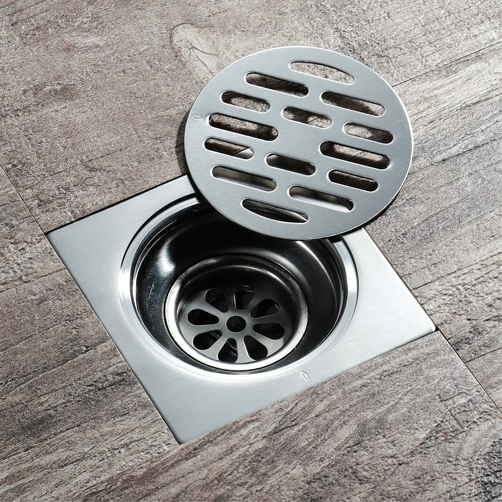 Stainless Steel Square Floor Drain – Large Flow Deodorizing Floor Drain Richie's