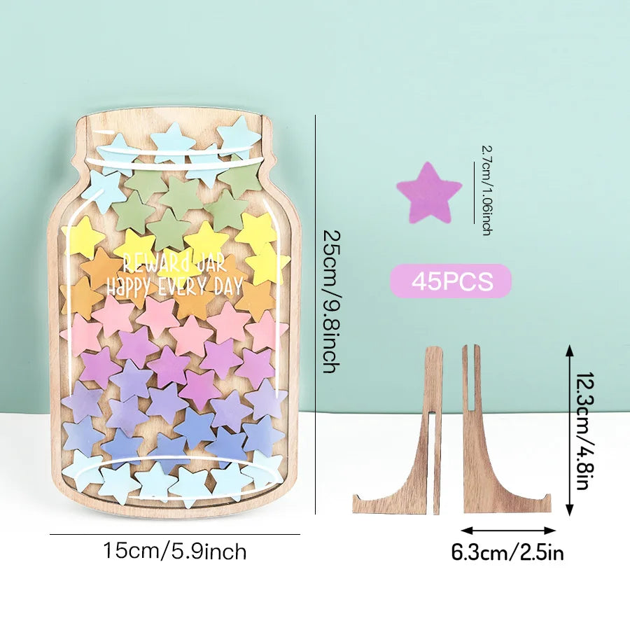 Star Reward Jars Set with 45 Stars & Flowers | Behavior Incentive Classroom Reward Set Richie's Star style 1set