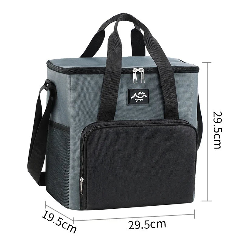 Portable Insulated Thermal Lunch Bag Waterproof Cooler Food Box Insulated Lunch Bag Richie's Black