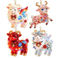 Rhinestone Goat Hanging Ornament – Acrylic Zodiac Charm Set Holiday Ornament Set Richie's 9-4PCS