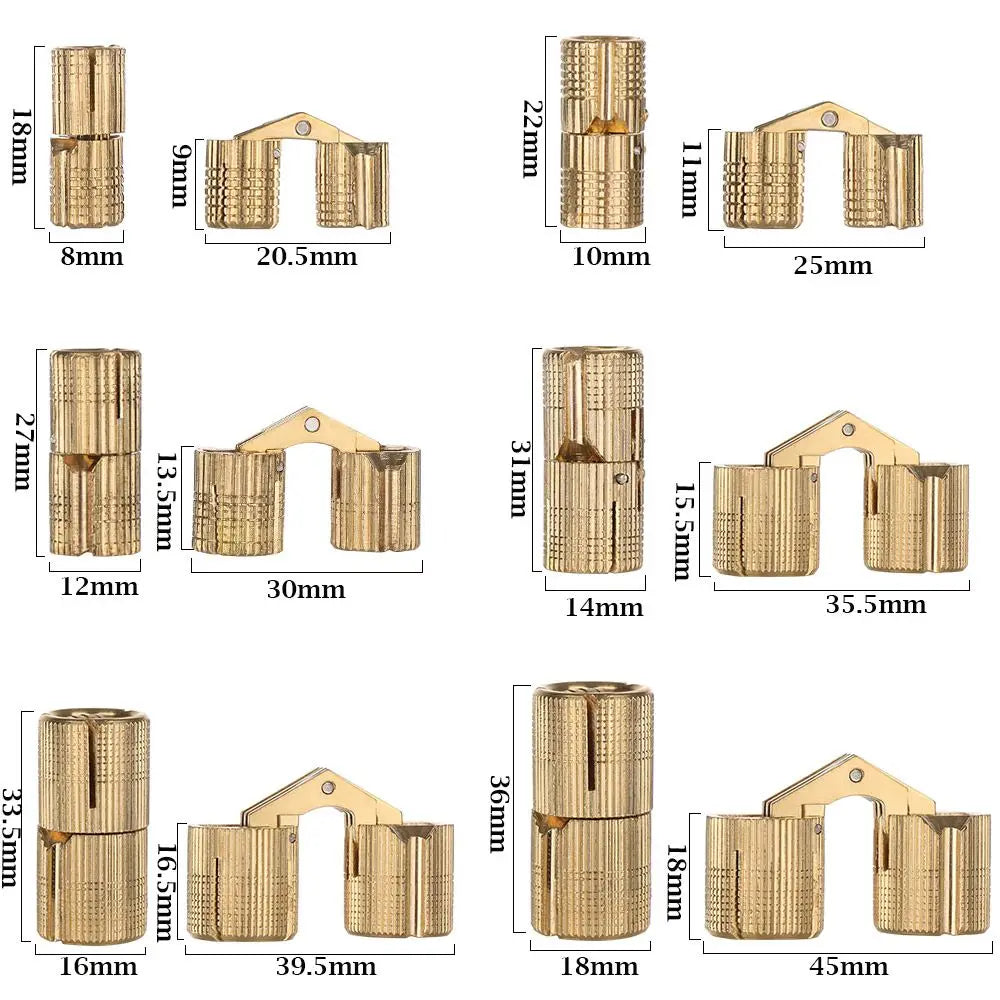 Brass Concealed Cylindrical Hinge for Gift Box & Cabinet Concealed Brass Hinge Richie's