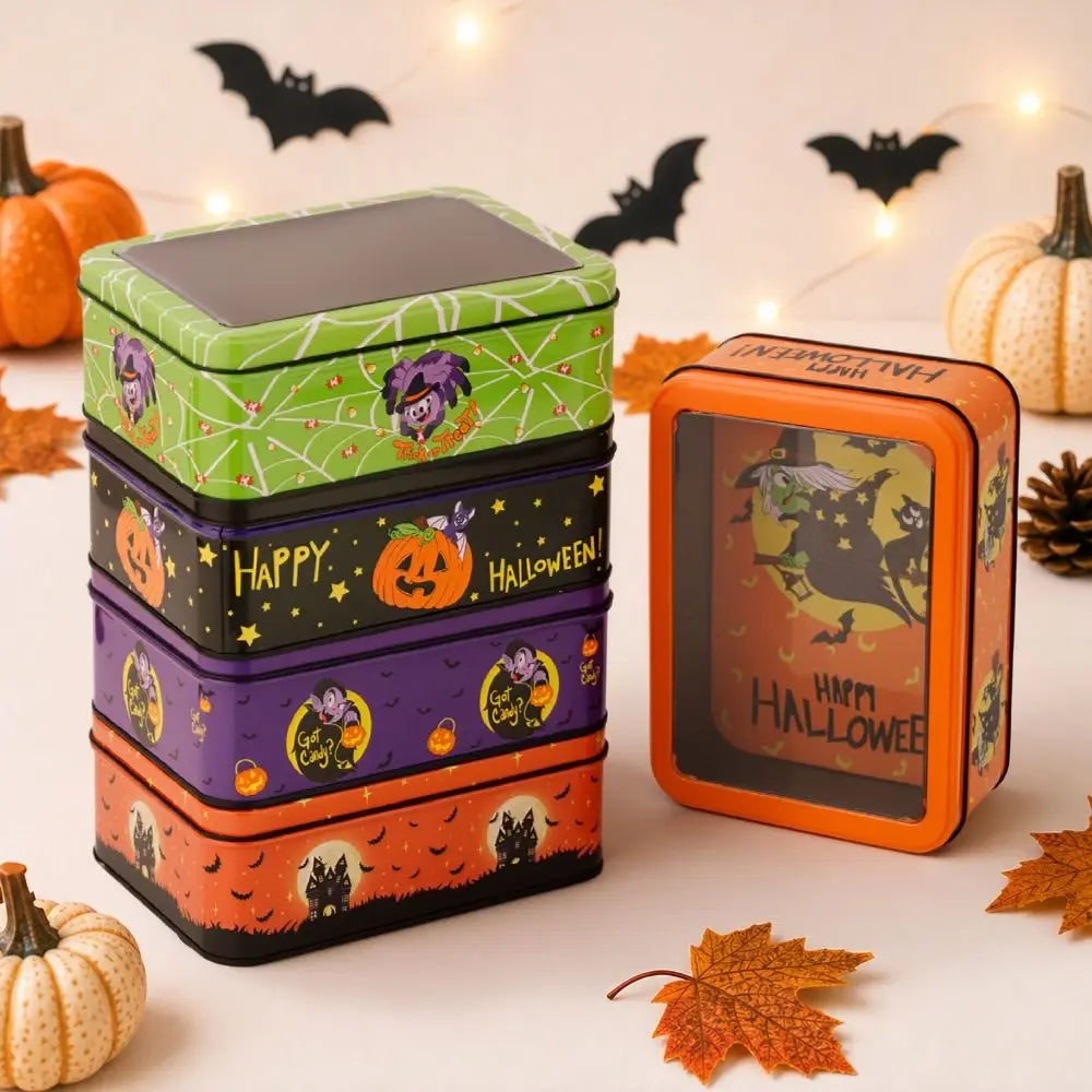Halloween Pumpkin Tinplate Candy Storage Box – 3 Sizes Halloween Candy Tin Richie's
