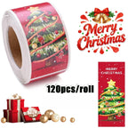 120 Pcs Christmas Doodle Sticker Roll – Festive Strip Labels Christmas Sticker Roll Richie's E 1 Roll 120 Pcs