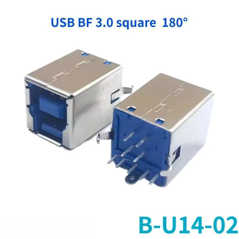 5-Pack USB 3.0 Female Sockets – 90° & 180° Type-A & Type-B USB Connector Socket Richie's B-U14-02 Square 180 5PCS