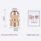 Brass Flare Adapter Hexagon Male Thread 1/4" 3/8" 1/2" Connector Brass Pipe Fitting Richie's Pipe 10mm x 1-2-