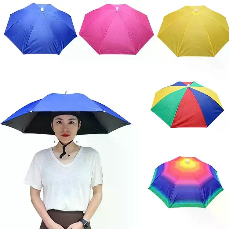 Hands-Free Head Umbrella Hat – Foldable UV & Rain Shield Head Umbrella Hat Richie's
