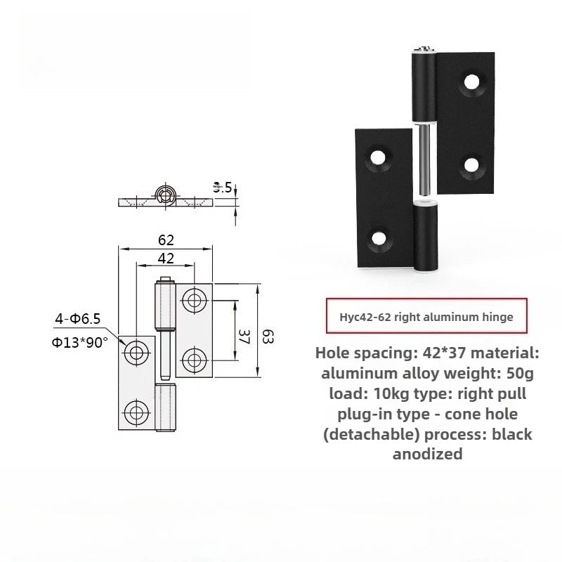 Plug-In Aluminum Alloy Cabinet Door Hinge – Quick Release Cabinet Door Hinge Richie's HYC42-62 right