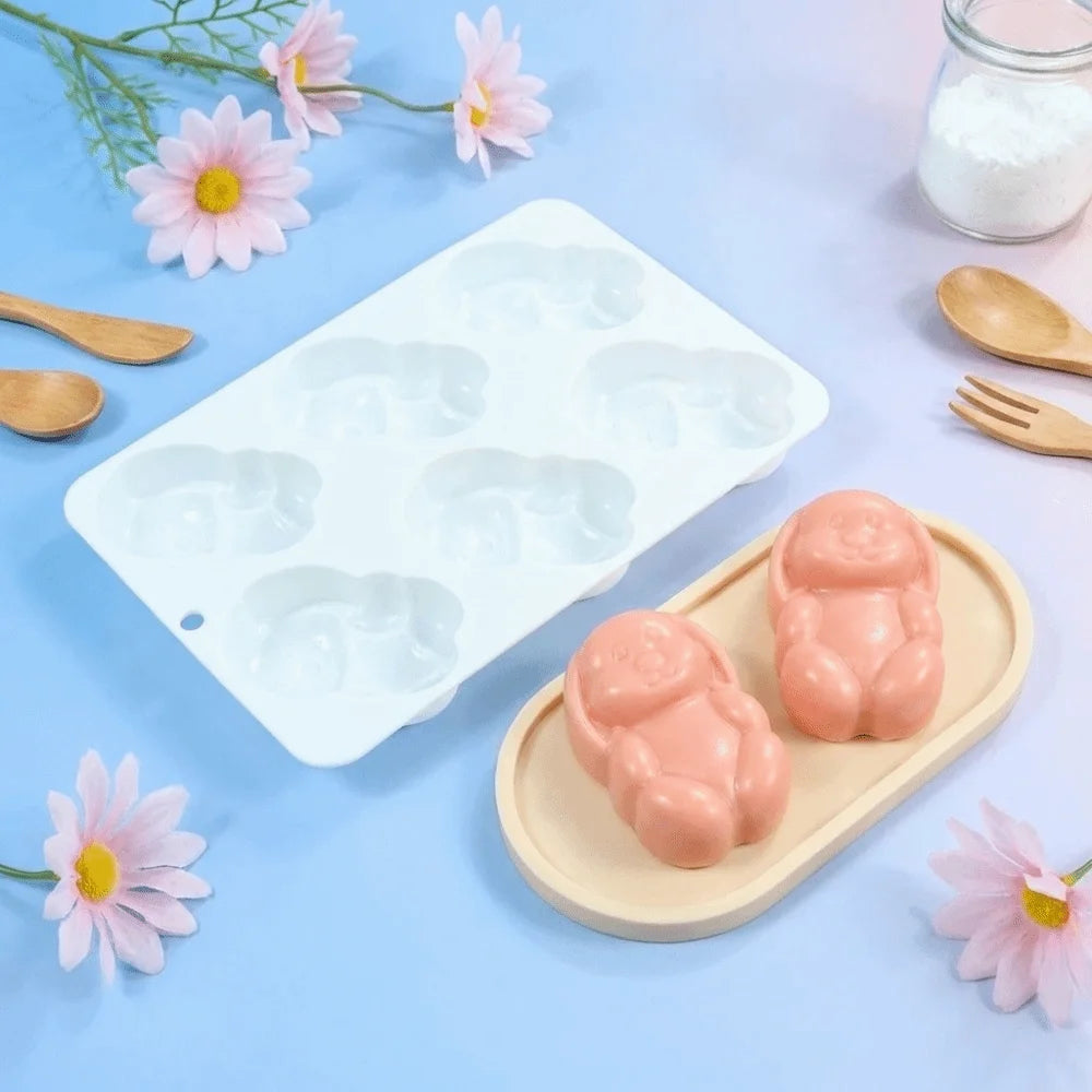 6-Cavity Easter Bunny Silicone Mold – Chocolate, Soap & Candy Silicone Baking Mold Richie's