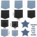 Iron-On Denim Fake Pocket Patches – DIY Jean Appliqué Set Iron-On Fabric Patches Richie's 11pcs-set
