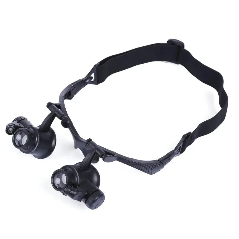 LED Head-Mounted Magnifier Loupe 10X–25X Jeweler Repair Tool Head Magnifier Loupe Richie's