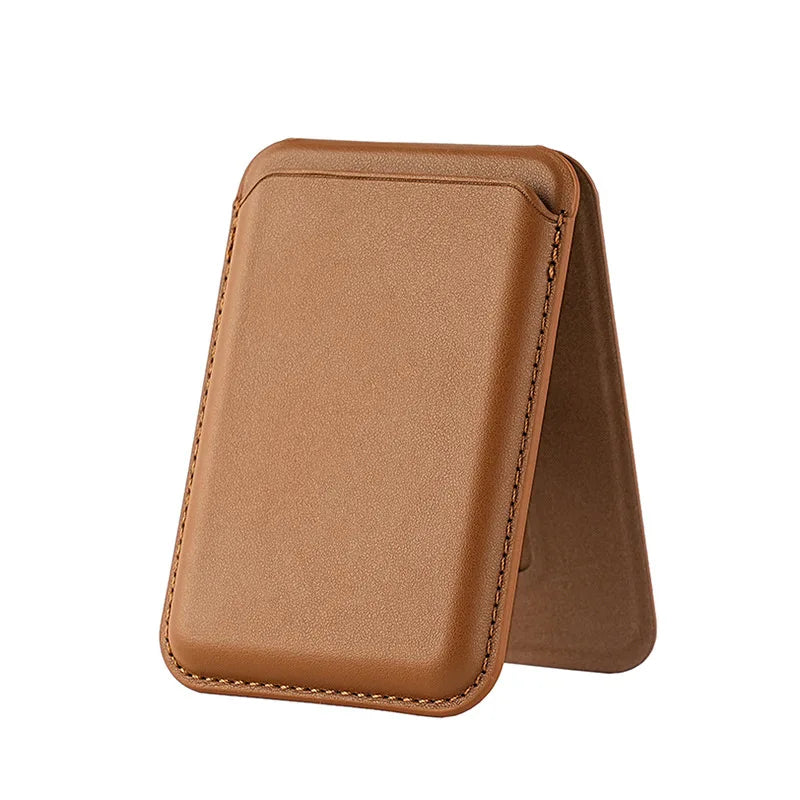 MagSafe Magnetic Wallet Stand for iPhone 16–12 | Card Holder Magnetic Wallet Stand Richie's Brownish Yellow