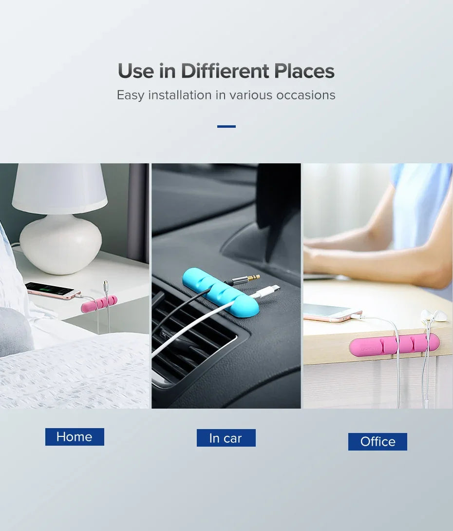 Silicone Cable Organizer Clips – USB Cable Winder & Holder Cable Management Clips Richie's