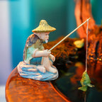 PVC Old Man Fishing Ornament – Fish Tank & Aquascape Decor Miniature Figurine Ornament Richie's