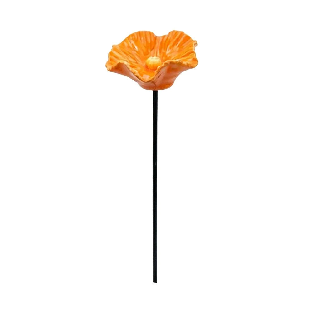 Resin Flower Bee & Bird Water Feeder Garden Stake Décor Garden Water Feeder Richie's Orange