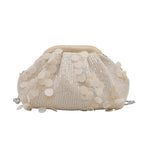 Women's Sequin Evening Clutch Bag – Floral Wristlet Purse Evening Clutch Bag Richie's Beige