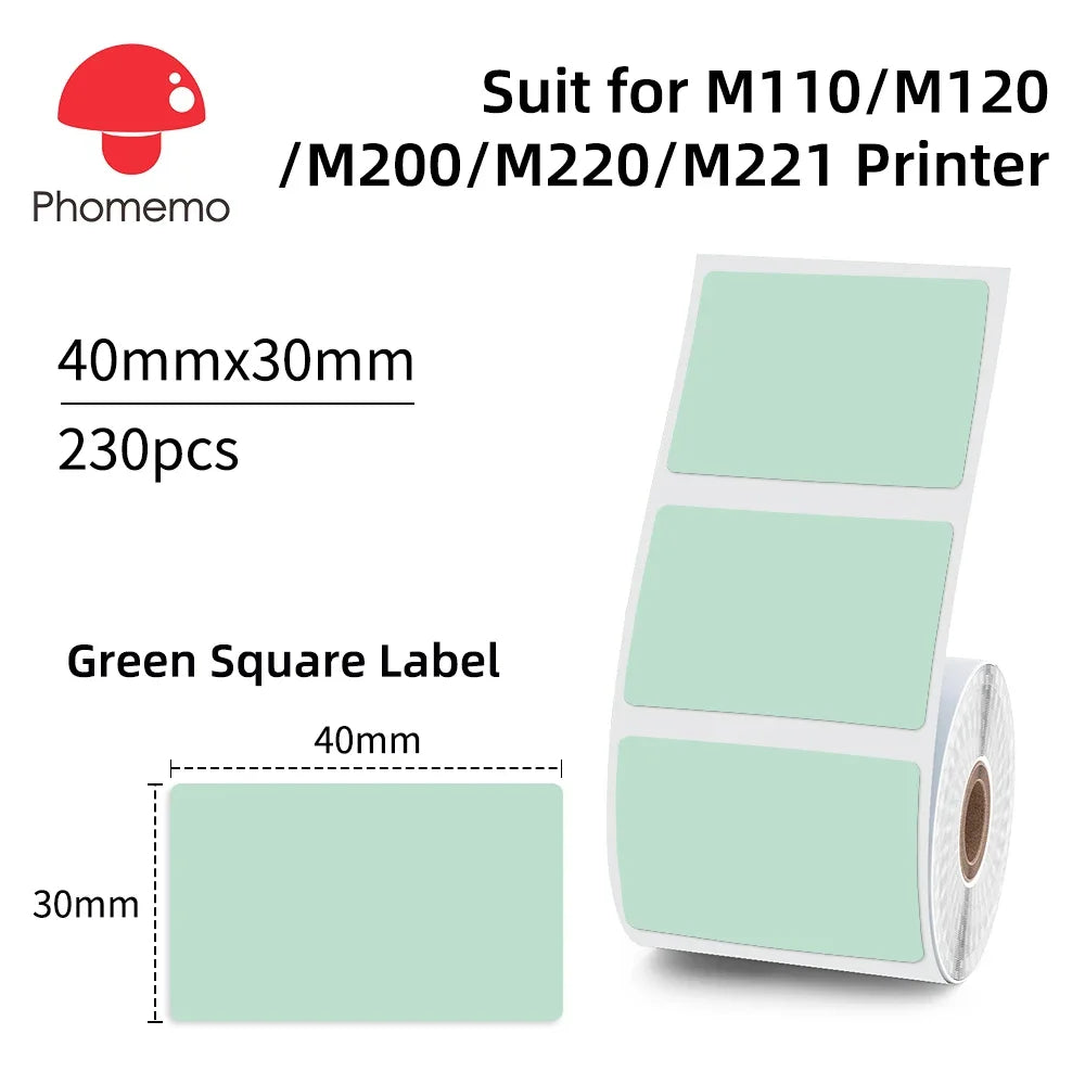 Waterproof Thermal Labels 40x30mm for Phomemo M110 M200 Printers