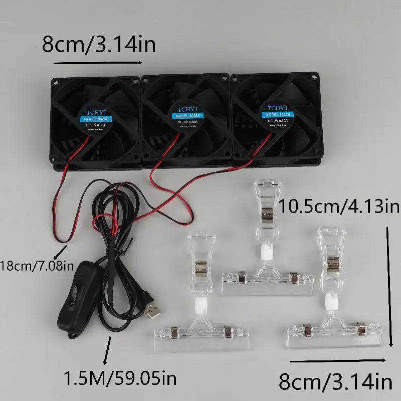 USB Aquarium Cooling Fan Adjustable Angle Variable Speed Fish Tank Aquarium Cooling Fan Richie's A3