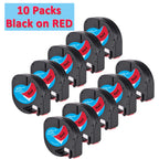 Dymo Letratag LT-100H Handheld Label Maker | 12mm Printer Label Maker Richie's 10pcs Black on Red
