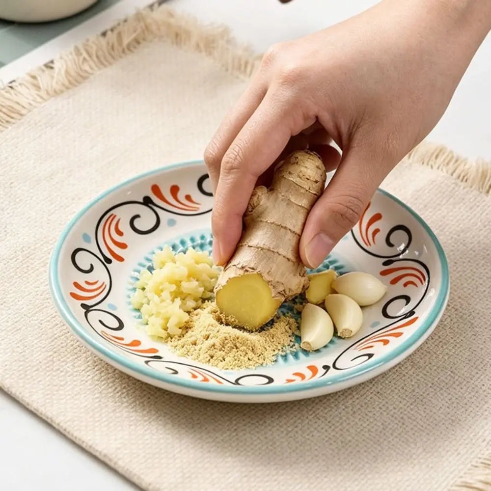 Ceramic Ginger Grater Round Plate – Multi-Purpose Kitchen Tool Ceramic Grater Plate Richie's