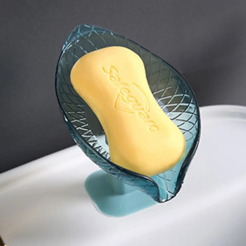 Leaf Shape Drain Soap Holder Suction Cup Tray – Shower & Kitchen Soap Dish Holder Richie's C 1pc
