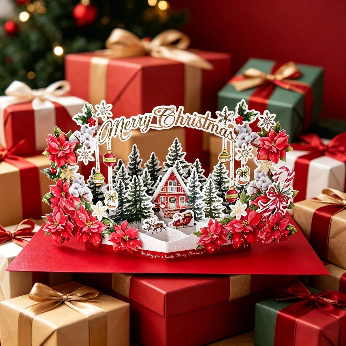 Christmas 3D Pop-Up Santa Claus Greeting Card | Festive Gift Pop-Up Greeting Card Richie's