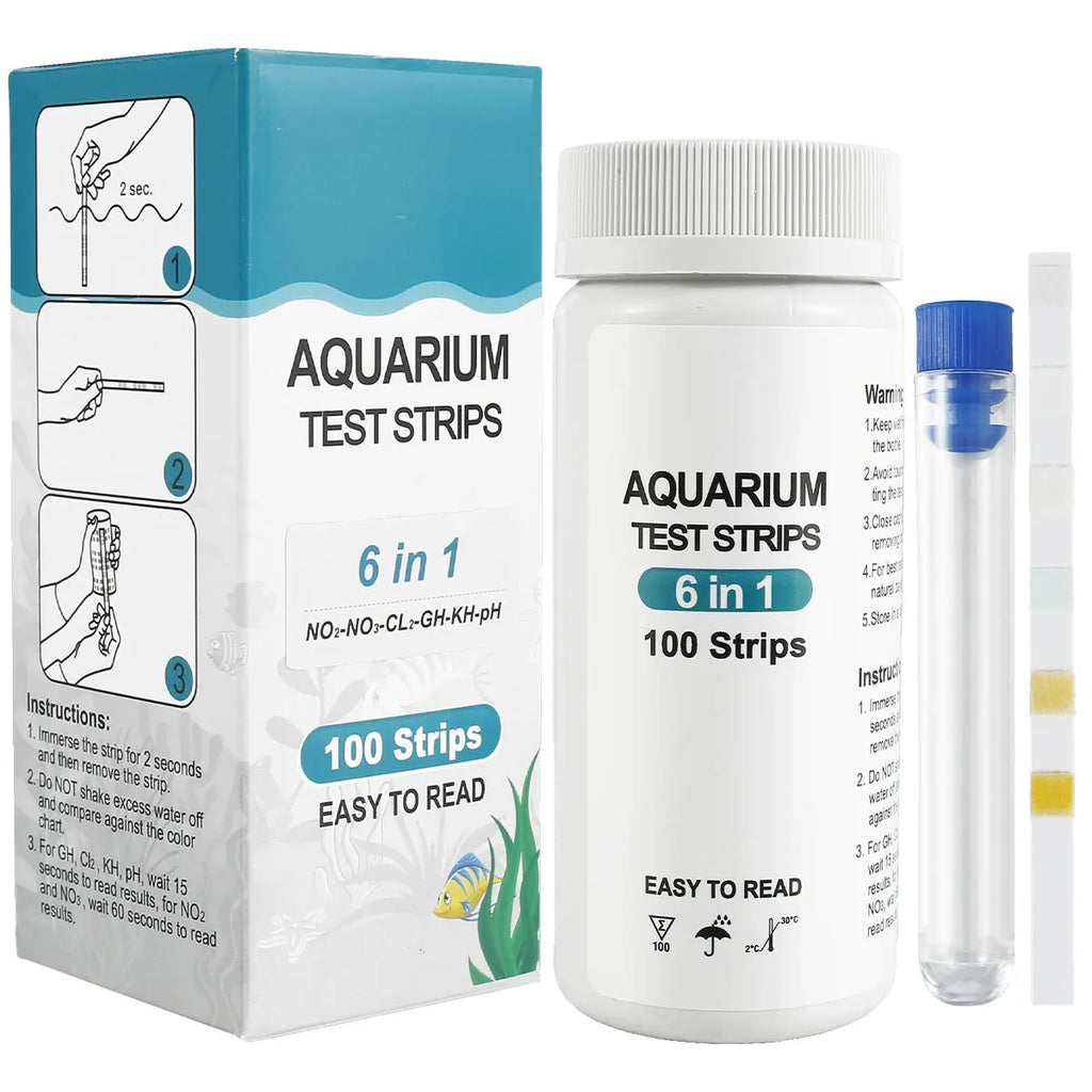 100Pcs 7-in-1 Aquarium Water Test Strips – Fish Tank Kit Aquarium Test Strips Richie's Six in one