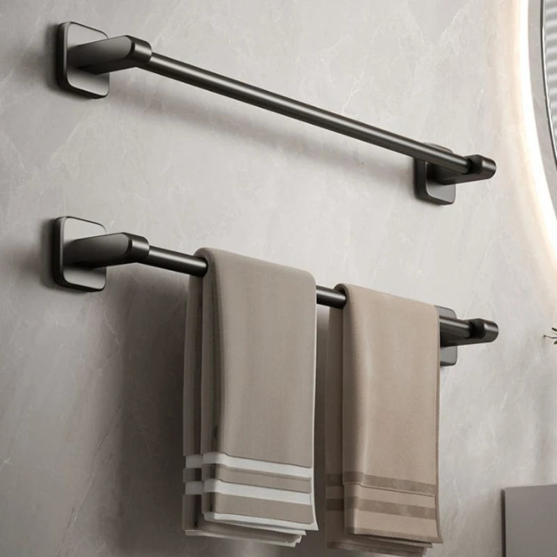 Black No-Drill Wall-Mounted Towel Rack | Space-Saving Towel Rack Richie's