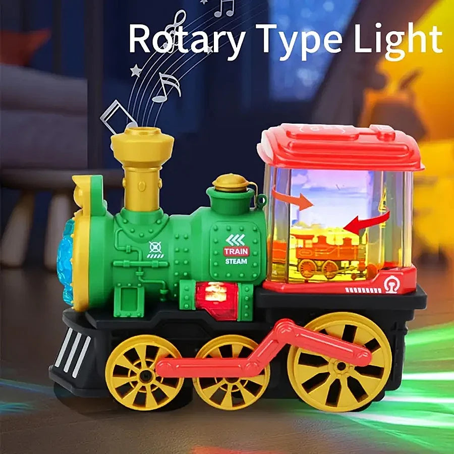 Electric Steam Train Toy – Smoke, Lights, Sounds & 360° Spin Electric Train Toy Richie's