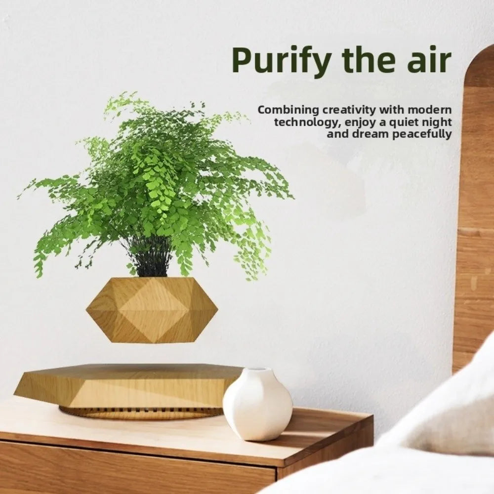 Magnetic Levitation Floating Bonsai Pot Geometric Desk Ornament Levitating Desk Ornament Richie's