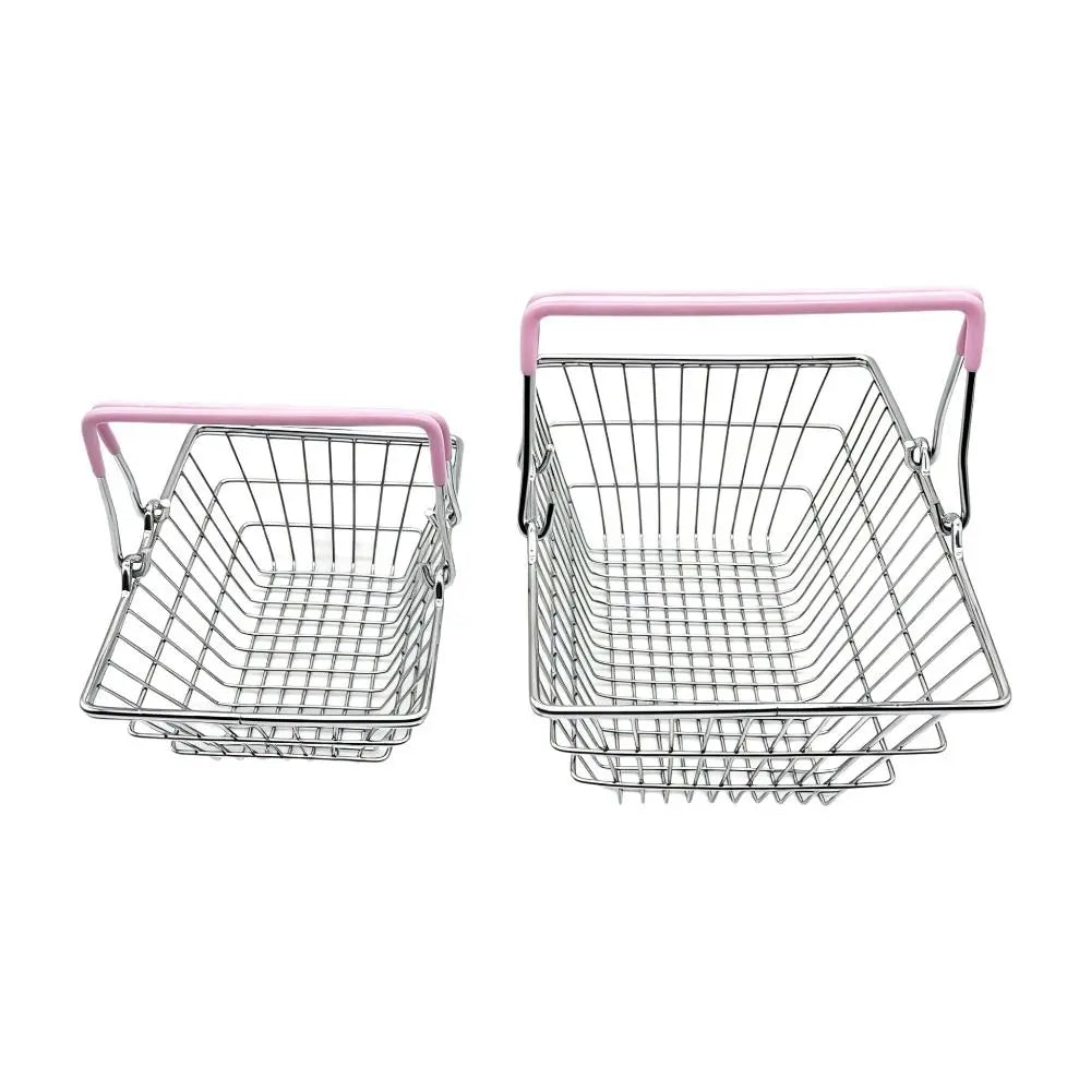 Mini Metal Wire Shopping Basket – Mesh Desk Organizer 2 Sizes Wire Storage Basket Richie's