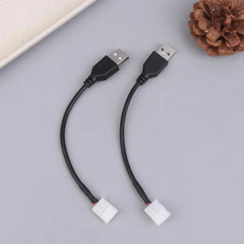 USB to 2-Pin LED Strip Connector 8mm 10mm No-Weld 5/10Pcs LED Strip Connector Richie's