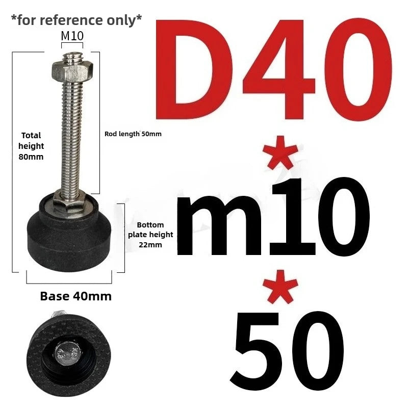 4pcs Adjustable Leveling Feet M5-M12 Nickel Plated Nylon Base Adjustable Leveling Feet Richie's D40xM10x50 4pcs