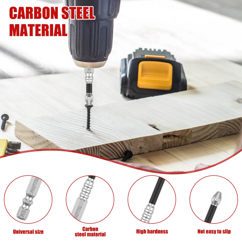 Magnetic Screwdriver Drill Bit Set – Anti-Slip, 6 or 12 Pc Screwdriver Bit Set Richie's