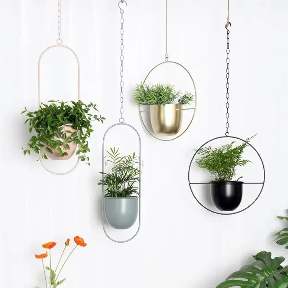 Iron Hanging Flower Pot Basket with Hook – Home Decor Hanging Planter Richie's