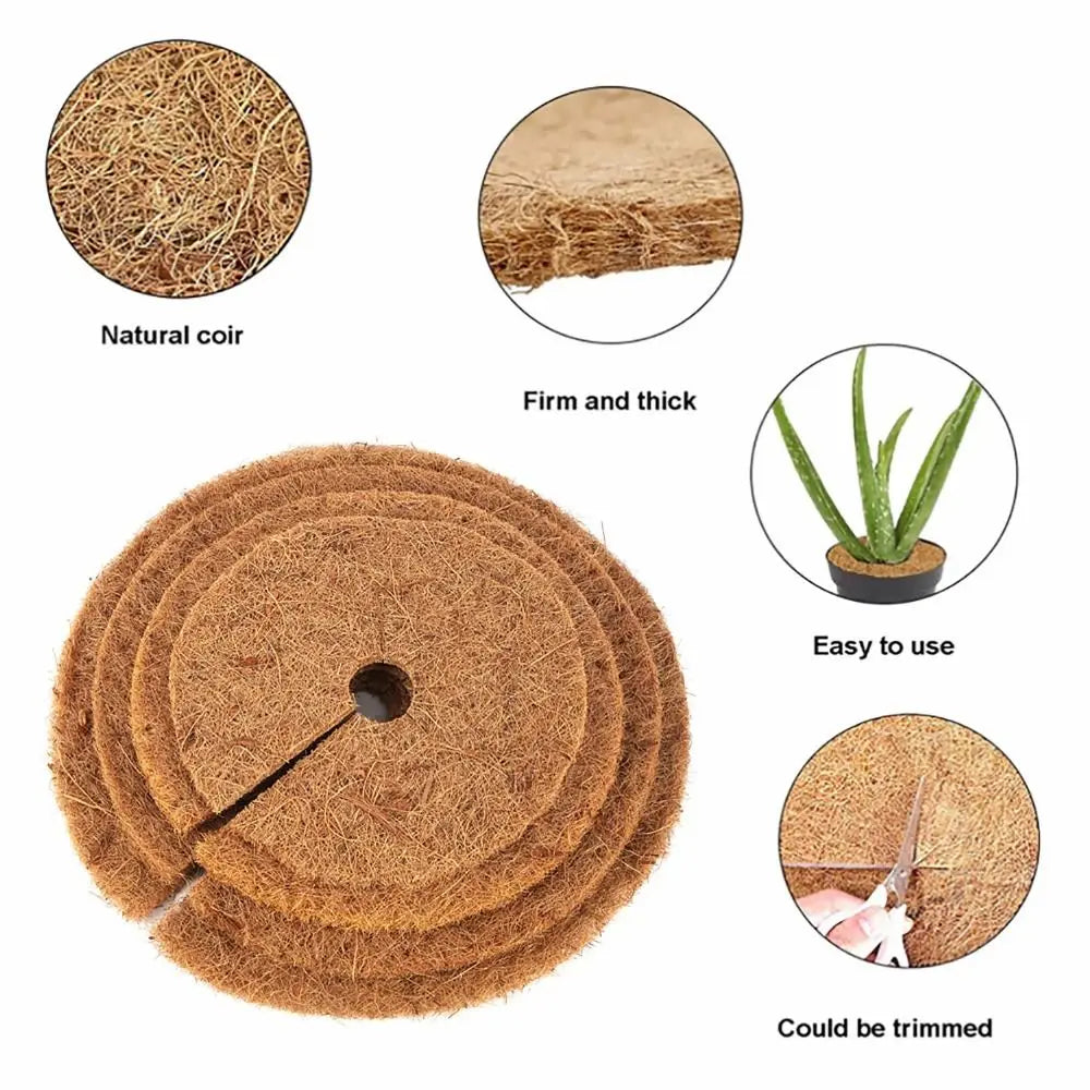 Natural Coconut Fiber Flower Pot Mat – Weed Barrier Disc 5 Sizes Garden Mulch Mat Richie's