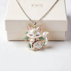 Nine-Tailed Fox Enamel Pendant Necklace | Chinese Mythology Enamel Pendant Necklace Richie's A9