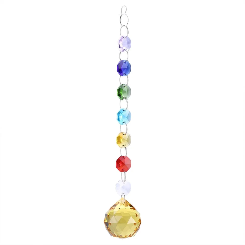 K9 Crystal Rainbow Suncatcher Hanging Pendant Prism Decor Crystal Suncatcher Pendant Richie's Yellow