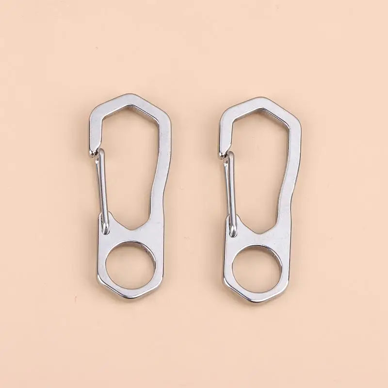 Stainless Steel Carabiner Keychain Clip Set – 2/5 Pcs Outdoor Carabiner Clip Set Richie's round hole 2pcs